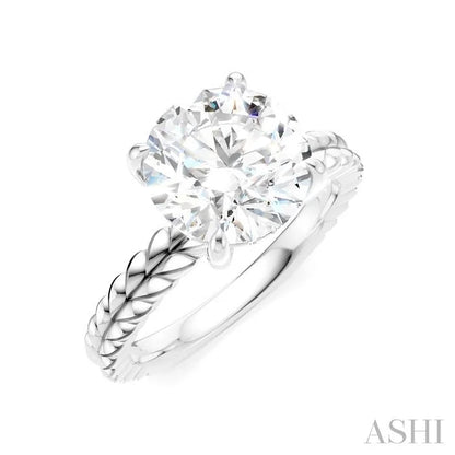 Round Shape Semi-Mount Diamond Engagement Ring
