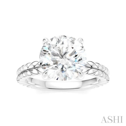 Round Shape Semi-Mount Diamond Engagement Ring