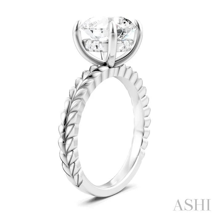 Round Shape Semi-Mount Diamond Engagement Ring