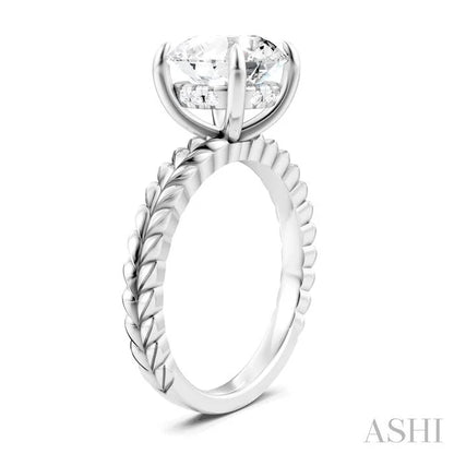 Round Shape Semi-Mount Diamond Engagement Ring
