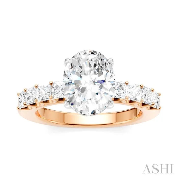 Oval Shape Semi-Mount Diamond Engagement Ring