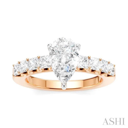Pear Shape Semi-Mount Diamond Engagement Ring