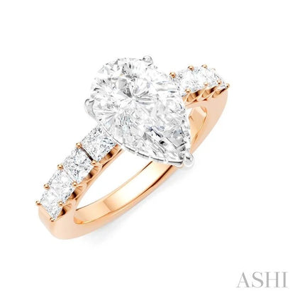 Pear Shape Semi-Mount Diamond Engagement Ring