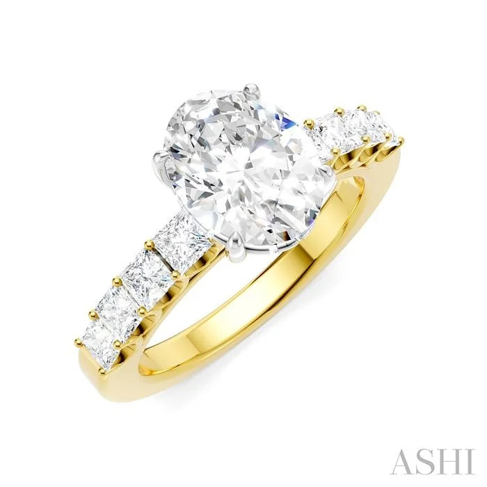 Oval Shape Semi-Mount Diamond Engagement Ring