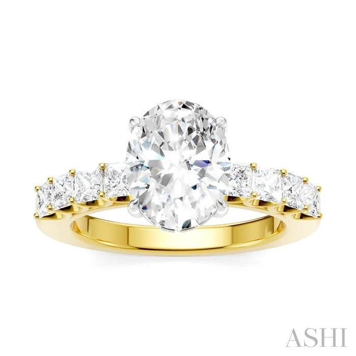 Oval Shape Semi-Mount Diamond Engagement Ring
