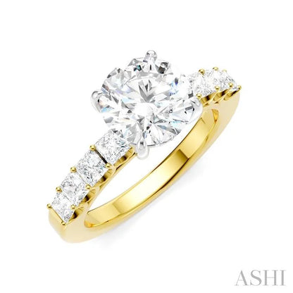 Round Shape Semi-Mount Diamond Engagement Ring