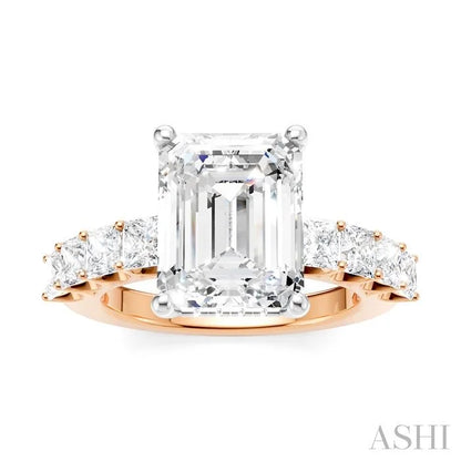 Emerald Shape Semi-Mount Diamond Engagement Ring