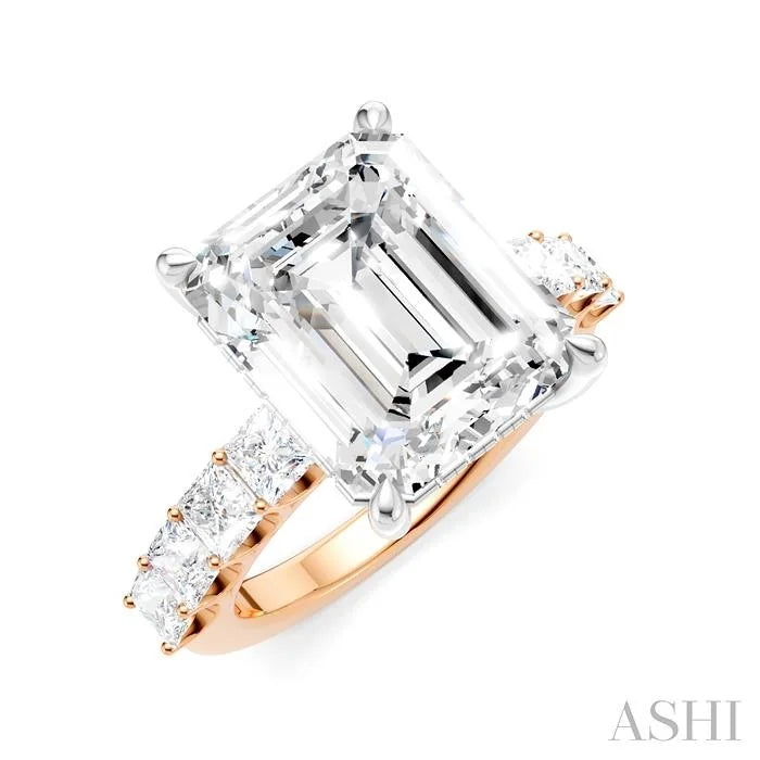 Emerald Shape Semi-Mount Diamond Engagement Ring