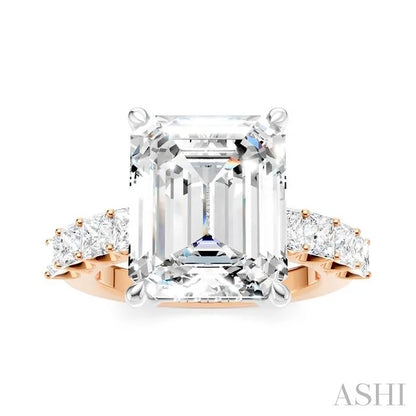 Emerald Shape Semi-Mount Diamond Engagement Ring