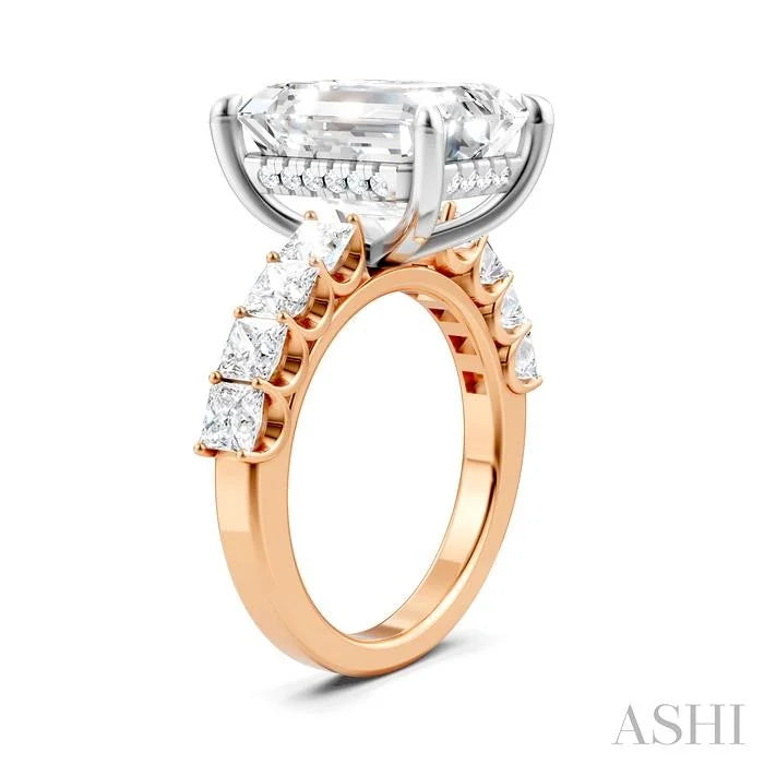 Emerald Shape Semi-Mount Diamond Engagement Ring