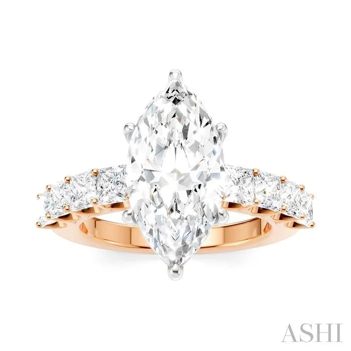 Marquise Shape Semi-Mount Diamond Engagement Ring