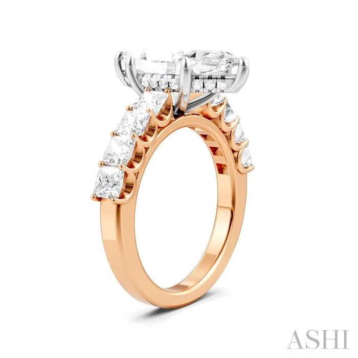 Marquise Shape Semi-Mount Diamond Engagement Ring