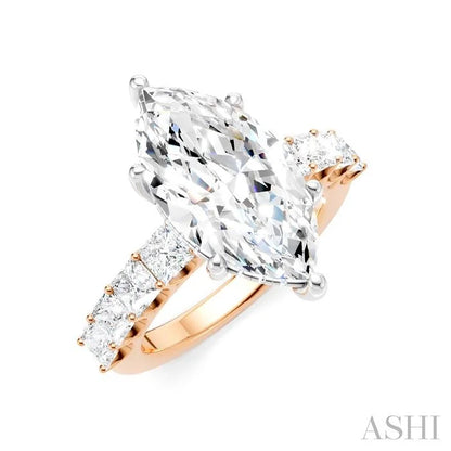 Marquise Shape Semi-Mount Diamond Engagement Ring