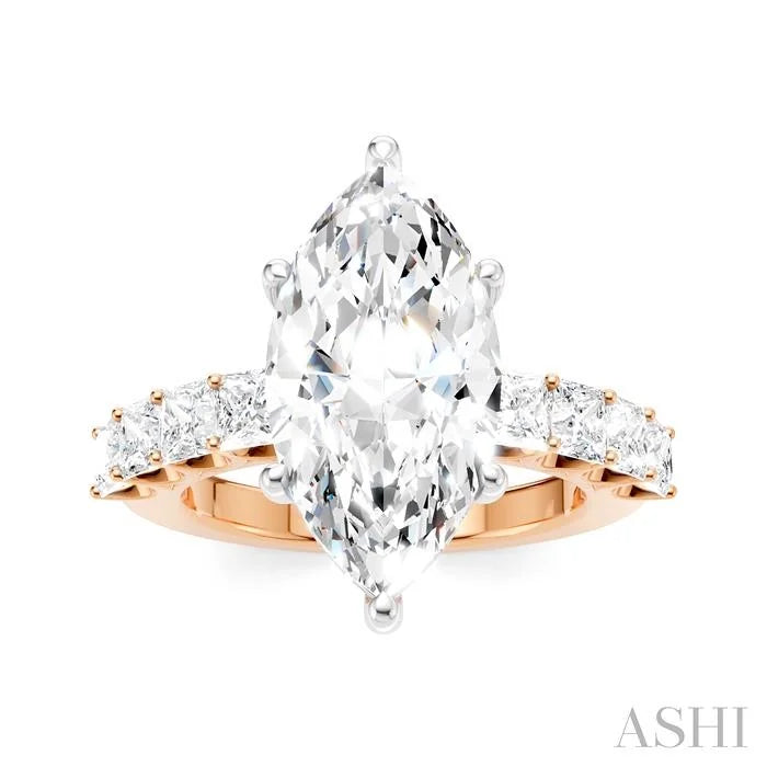 Marquise Shape Semi-Mount Diamond Engagement Ring
