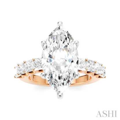 Marquise Shape Semi-Mount Diamond Engagement Ring