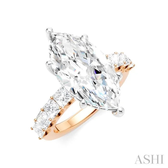 Marquise Shape Semi-Mount Diamond Engagement Ring