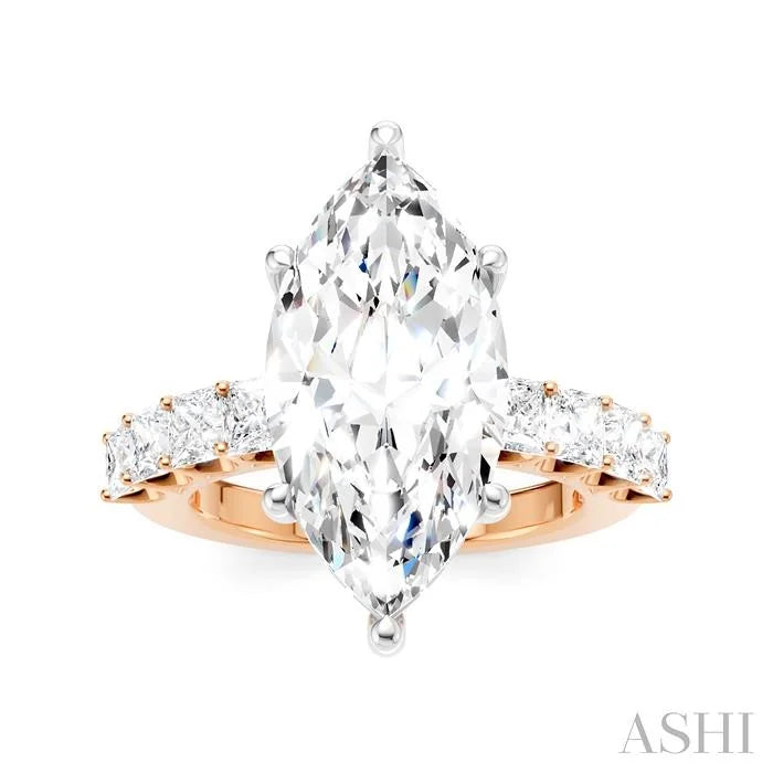 Marquise Shape Semi-Mount Diamond Engagement Ring