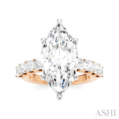 Marquise Shape Semi-Mount Diamond Engagement Ring