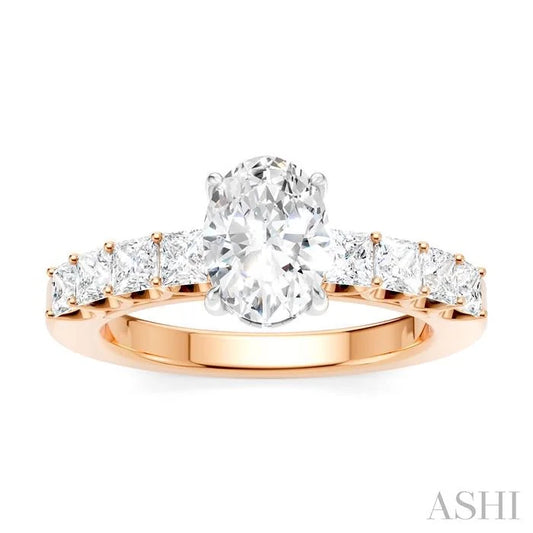 Oval Shape Semi-Mount Diamond Engagement Ring