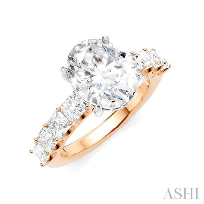 Oval Shape Semi-Mount Diamond Engagement Ring