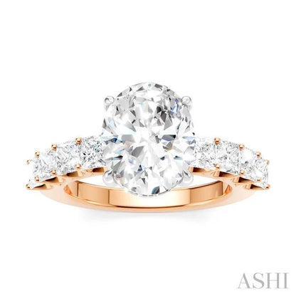 Oval Shape Semi-Mount Diamond Engagement Ring