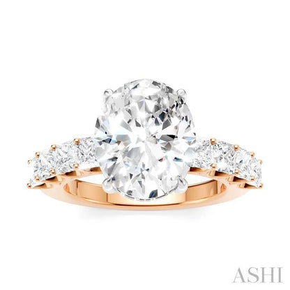 Oval Shape Semi-Mount Diamond Engagement Ring