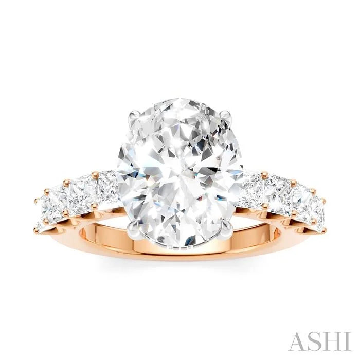 Oval Shape Semi-Mount Diamond Engagement Ring