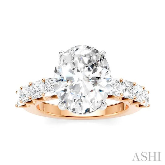 Oval Shape Semi-Mount Diamond Engagement Ring