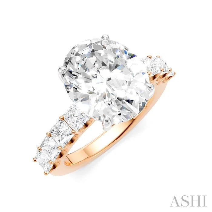Oval Shape Semi-Mount Diamond Engagement Ring