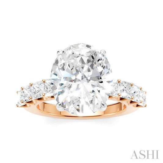 Oval Shape Semi-Mount Diamond Engagement Ring