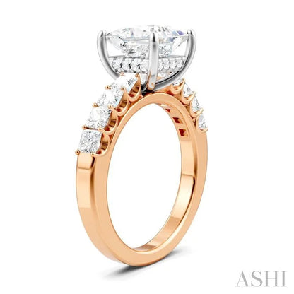 Princess Shape Semi-Mount Diamond Engagement Ring
