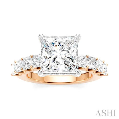Princess Shape Semi-Mount Diamond Engagement Ring