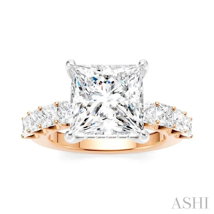 Princess Shape Semi-Mount Diamond Engagement Ring