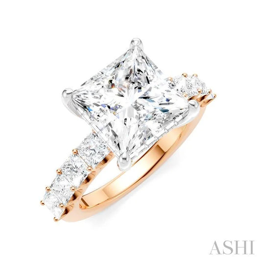 Princess Shape Semi-Mount Diamond Engagement Ring