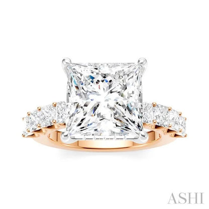 Princess Shape Semi-Mount Diamond Engagement Ring