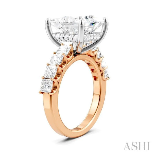 Princess Shape Semi-Mount Diamond Engagement Ring