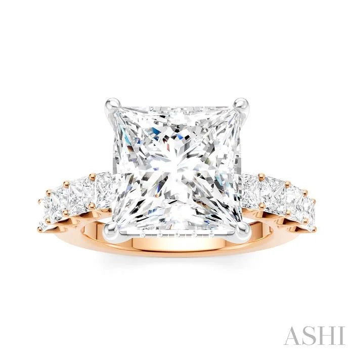 Princess Shape Semi-Mount Diamond Engagement Ring