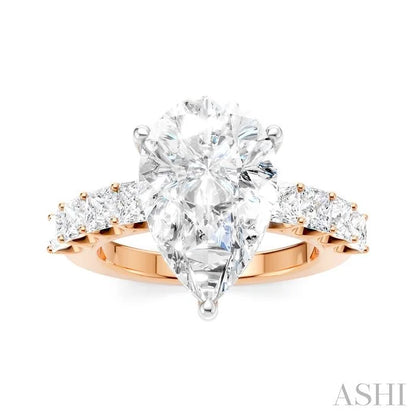 Pear Shape Semi-Mount Diamond Engagement Ring