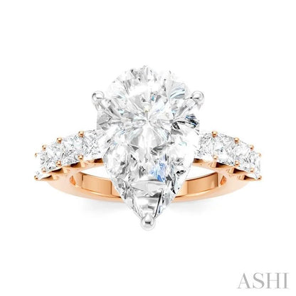 Pear Shape Semi-Mount Diamond Engagement Ring