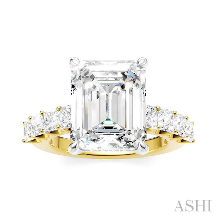 Emerald Shape Semi-Mount Diamond Engagement Ring