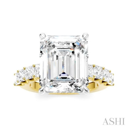 Emerald Shape Semi-Mount Diamond Engagement Ring