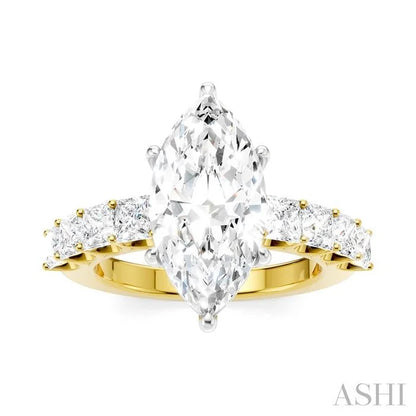 Marquise Shape Semi-Mount Diamond Engagement Ring
