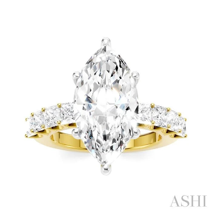 Marquise Shape Semi-Mount Diamond Engagement Ring