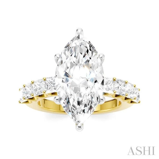 Marquise Shape Semi-Mount Diamond Engagement Ring