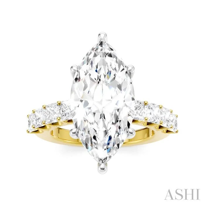 Marquise Shape Semi-Mount Diamond Engagement Ring