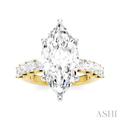 Marquise Shape Semi-Mount Diamond Engagement Ring