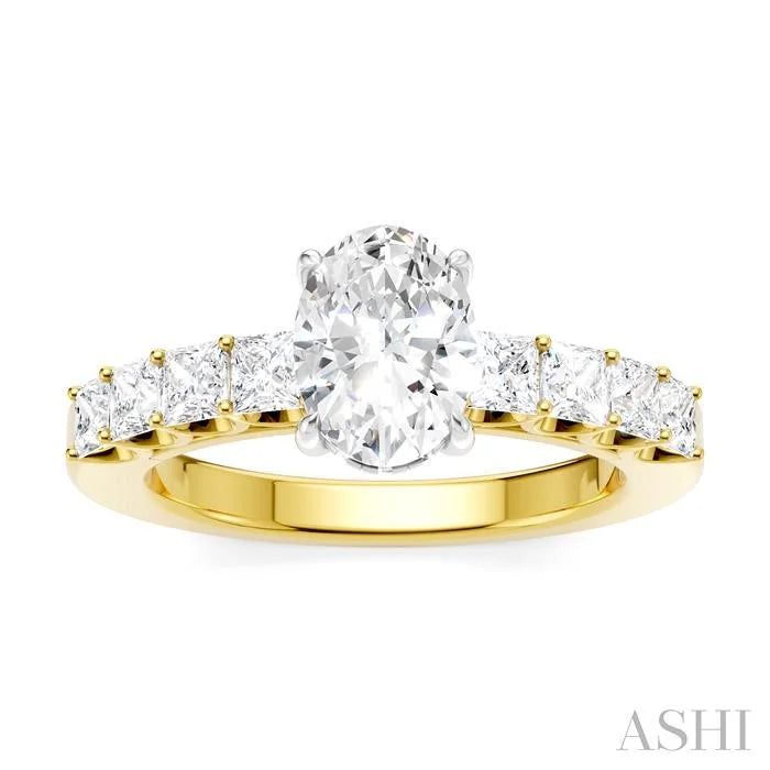 Oval Shape Semi-Mount Diamond Engagement Ring