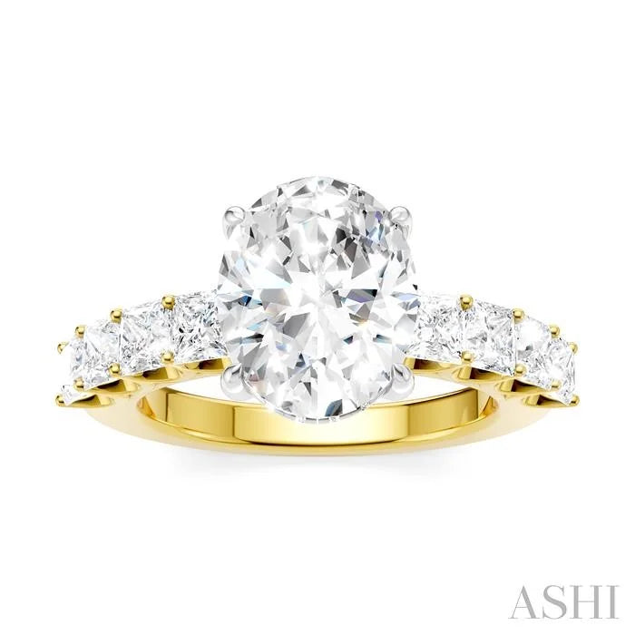 Oval Shape Semi-Mount Diamond Engagement Ring