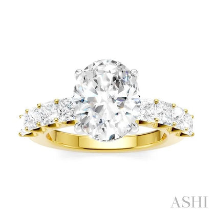 Oval Shape Semi-Mount Diamond Engagement Ring
