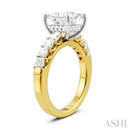 Princess Shape Semi-Mount Diamond Engagement Ring